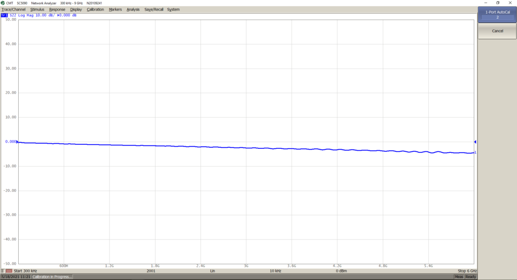 Calibrating a VNA with an automatic calibration module