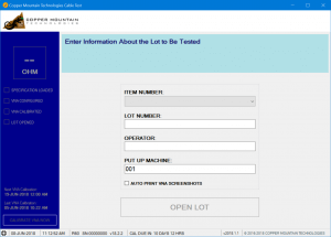 manufacturing test management plug-in vna - Home Screen