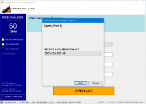 manufacturing test management plug-in vna - Calibration