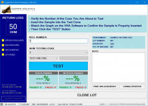 manufacturing test management plug-in vna - Test